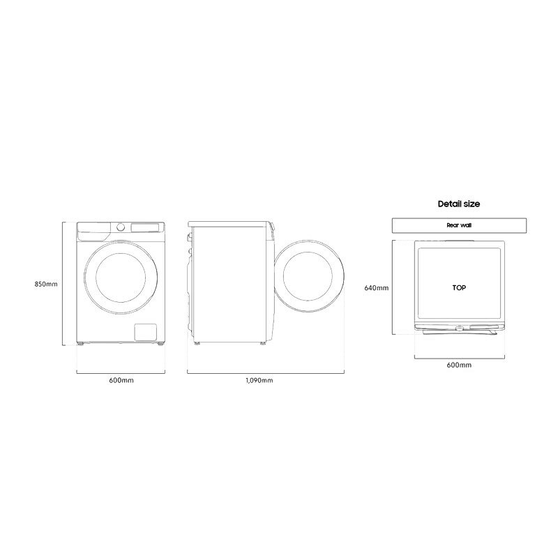 Lavasecadora Samsung WD90DG6B85BBU3 – 9 kg lavado, 6 kg secado, Autodosificación