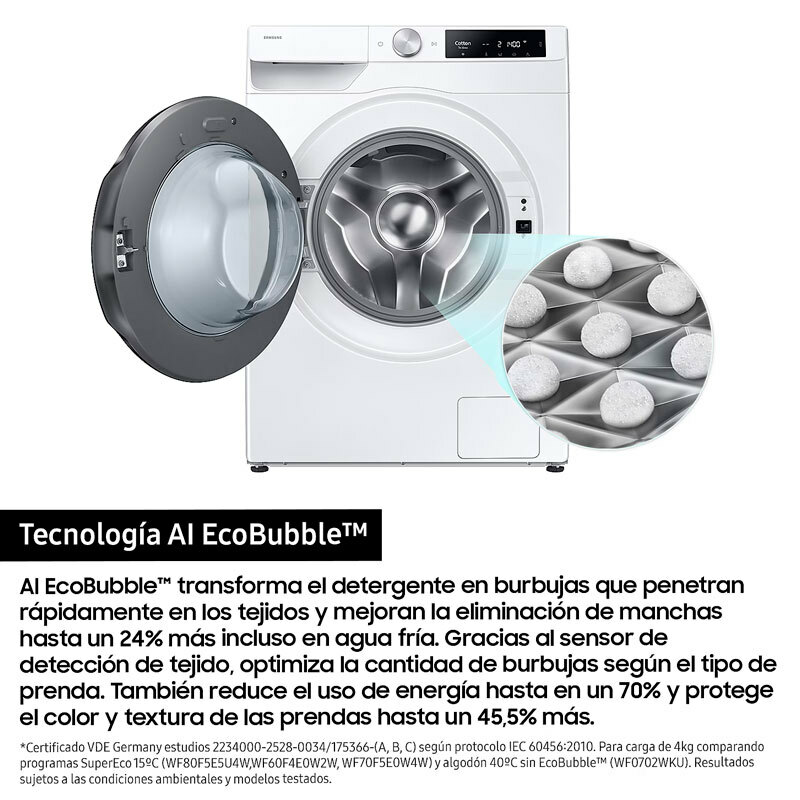 Lavasecadora Samsung WD90DG6B85BEU3 – 9 kg lavado / 6 kg secado, AI Wash, Autodosificación
