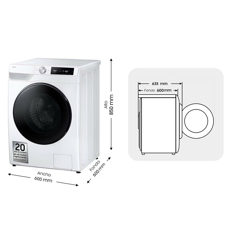 Lavasecadora Samsung WD90DG6B85BEU3 – 9 kg lavado / 6 kg secado, AI Wash, Autodosificación