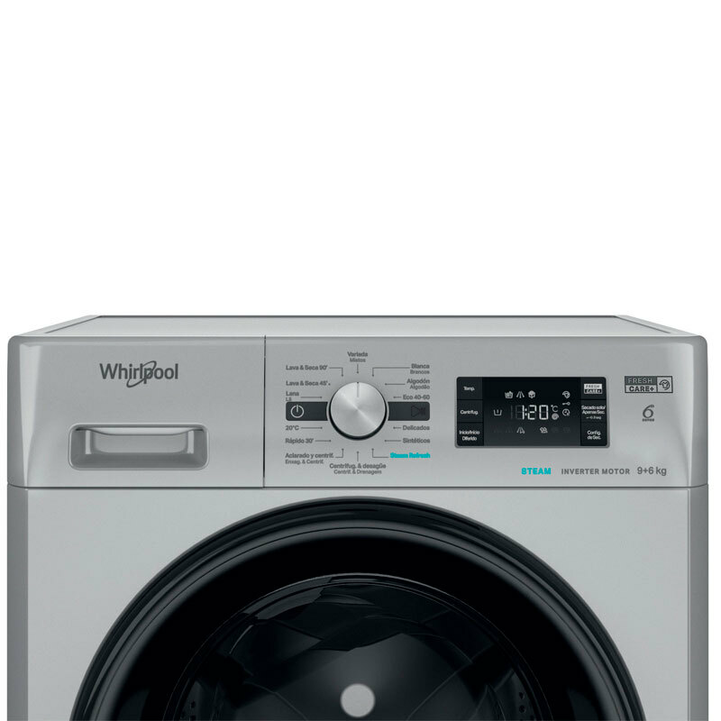 Lavasecadora Whirlpool FFWDB964489SBVSPT – 9 kg lavado, 6 kg secado, Motor Inverter