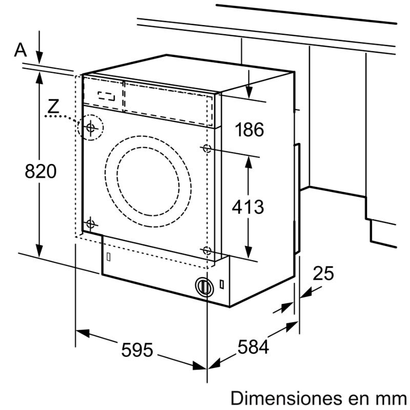 Lavasecadora integrable Balay 3TW777B – 7/4 kg, Clase E, 1355 rpm