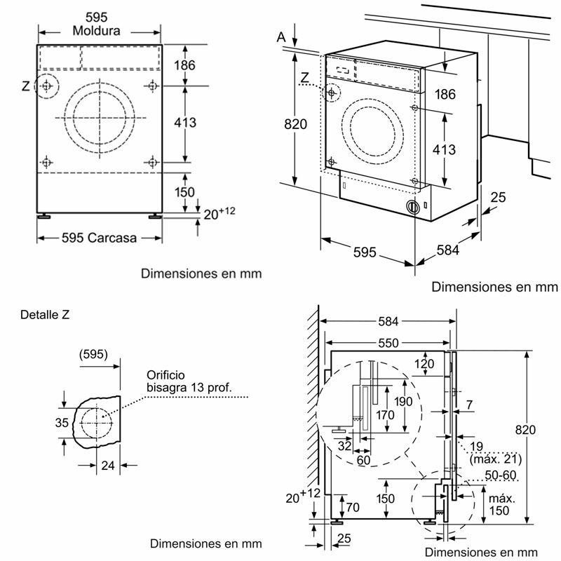 Lavasecadora integrable Bosch WKD24362ES – 7 kg lavado, 4 kg secado, NonStop