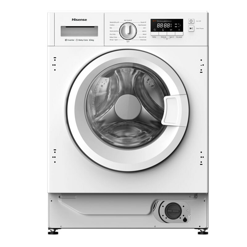 Lavasecadora integrable Hisense WD3M841BWIES – 8 kg lavado/6 kg secado, 1400 rpm, Motor Inverter