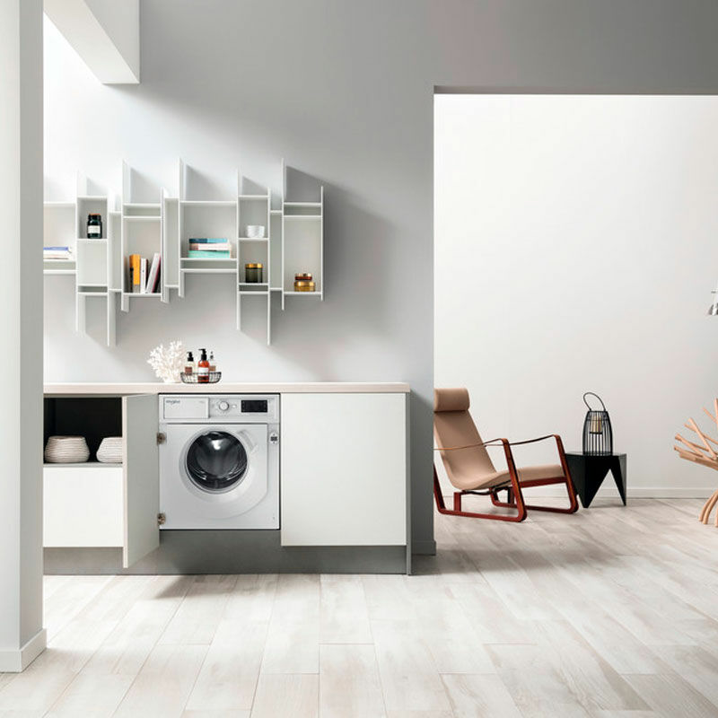 Lavasecadora integrable Whirlpool BIWDWG751482EUN – 7 kg lavado/5 kg secado, 1.400 rpm, Sensor humedad