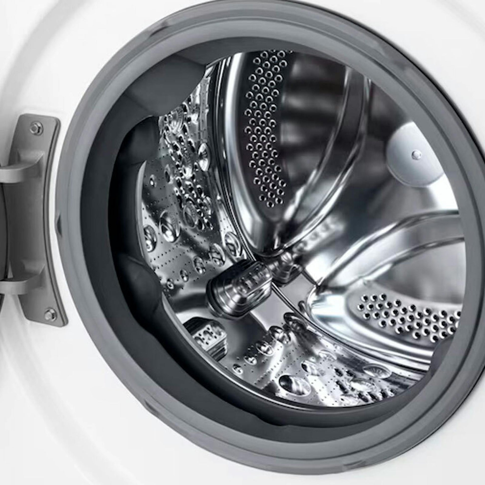 Interior de la lavasecadora LG F4DR5009A3W con tambor de acero inoxidable