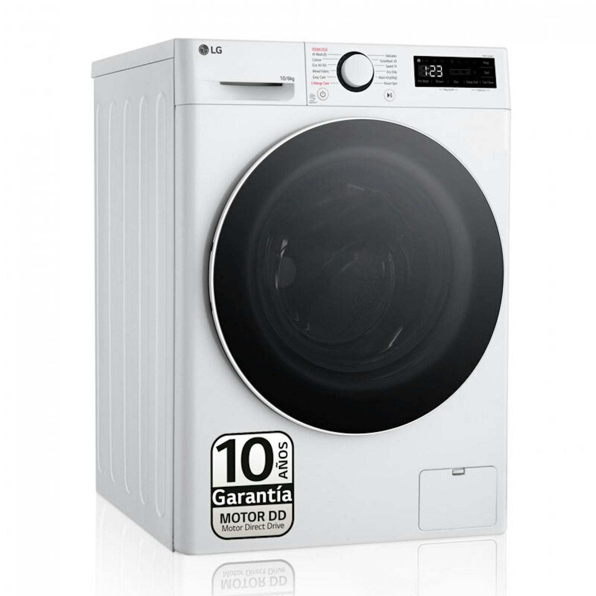 Lavasecadora LG F4DR6010A0W blanca, vista frontal