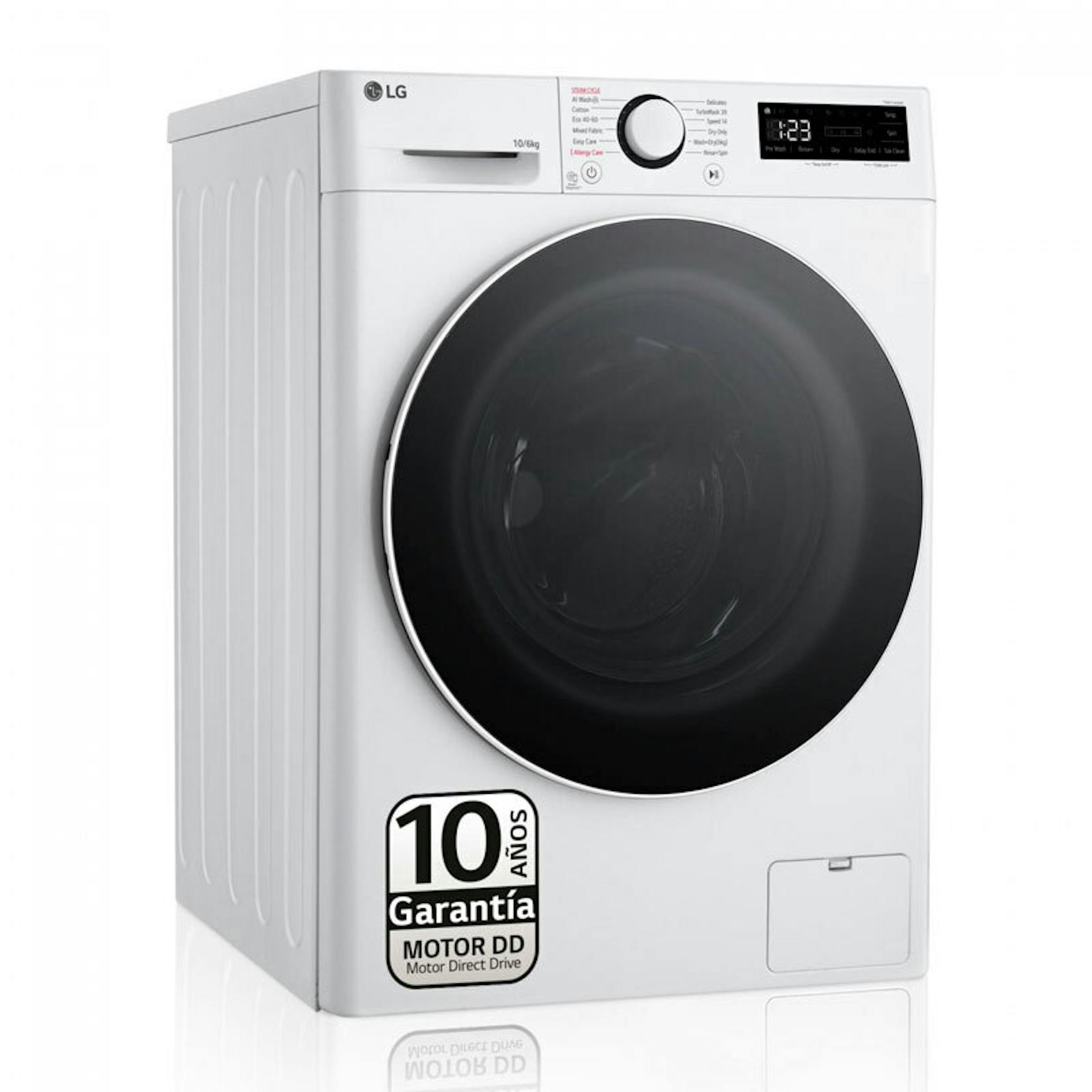 Lavasecadora LG F4DR6010A0W blanca, vista frontal