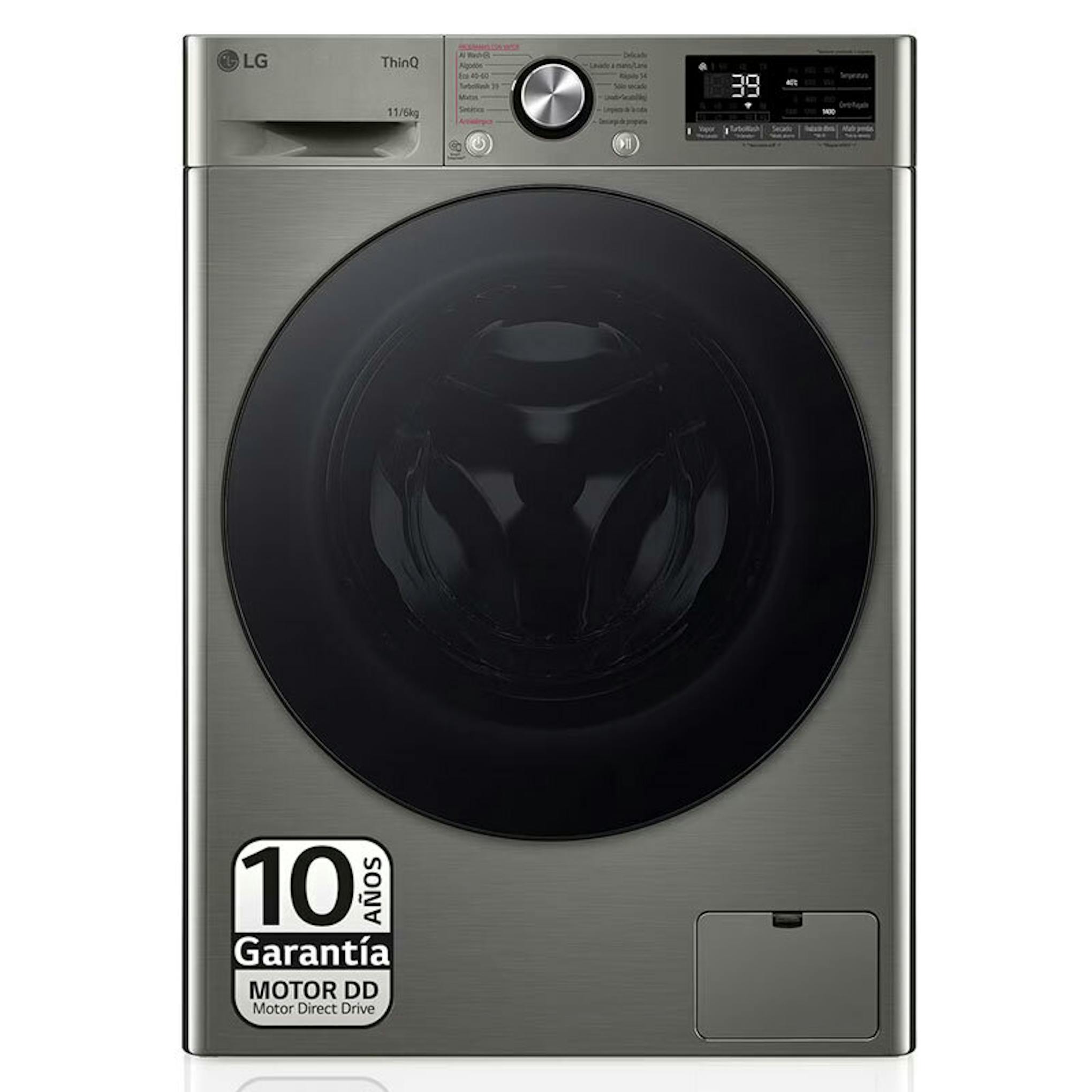 Lavasecadora LG F4DR7011AGS inox antihuellas, carga frontal y panel digital