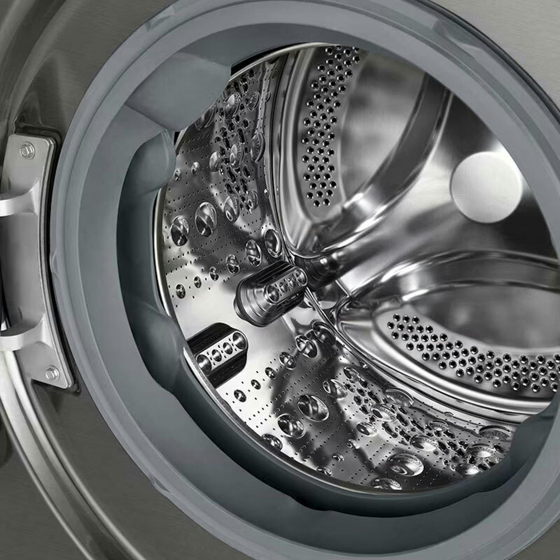 Interior del tambor de la lavasecadora LG F4DR7011AGS en acero inoxidable