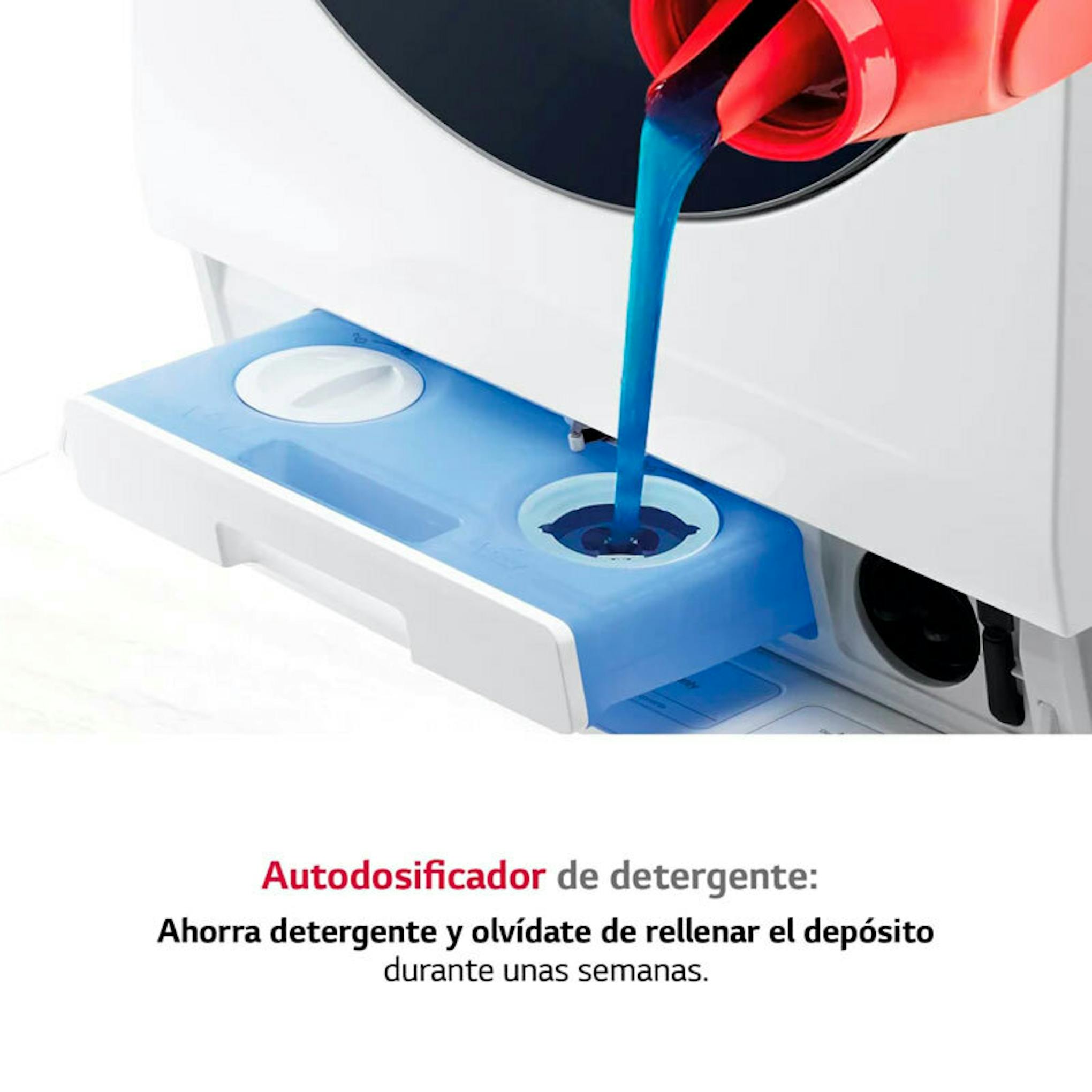 Detalle de la lavasecadora LG LSWD100E con autodosificador de detergente