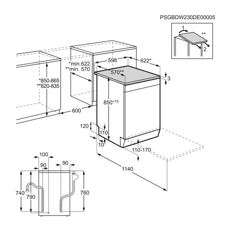 Lavavajillas 60 cm AEG FFB64617ZW – 13 servicios, Inverter, AirDry