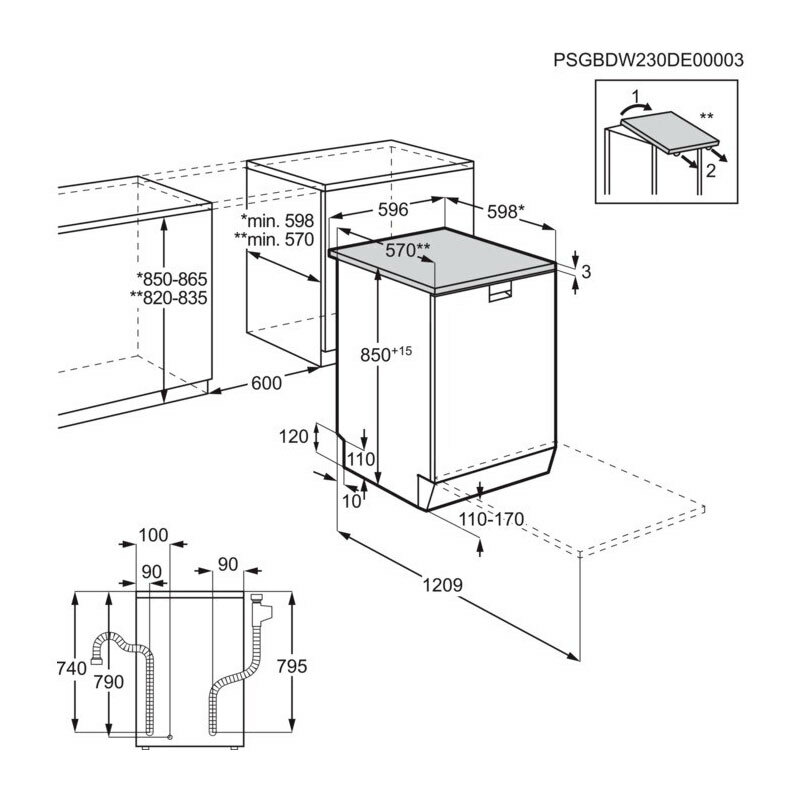 Lavavajillas 60 cm AEG FFB75717PM – 14 servicios, AirDry, 44 dB