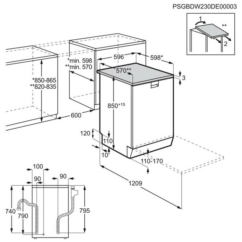 Lavavajillas libre instalación AEG FFB76717PM – Clase A, Motor Inverter, AirDry