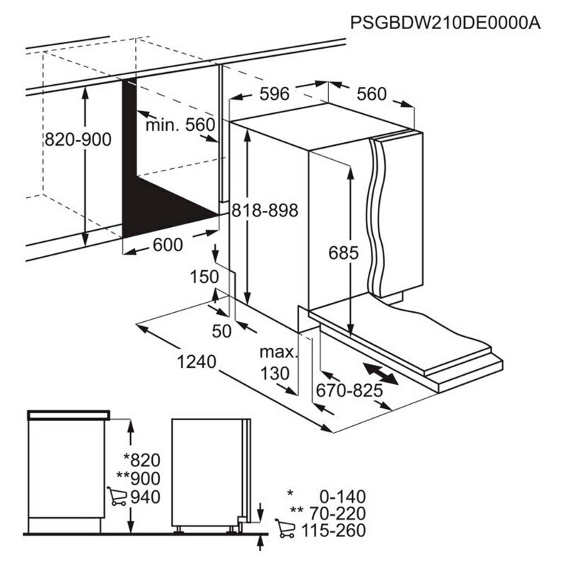 Lavavajillas Integrable AEG FSE77728P – Clase A, 14 cubiertos, 42 dB