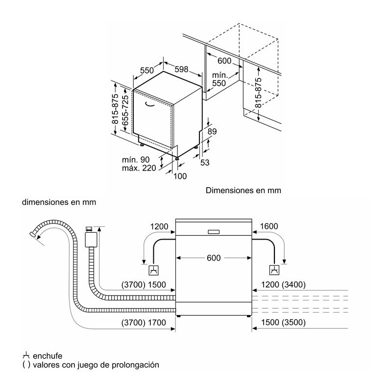Lavavajillas integrable Balay 3VF6330SA – Silencioso 42 dB, 14 servicios, Home Connect