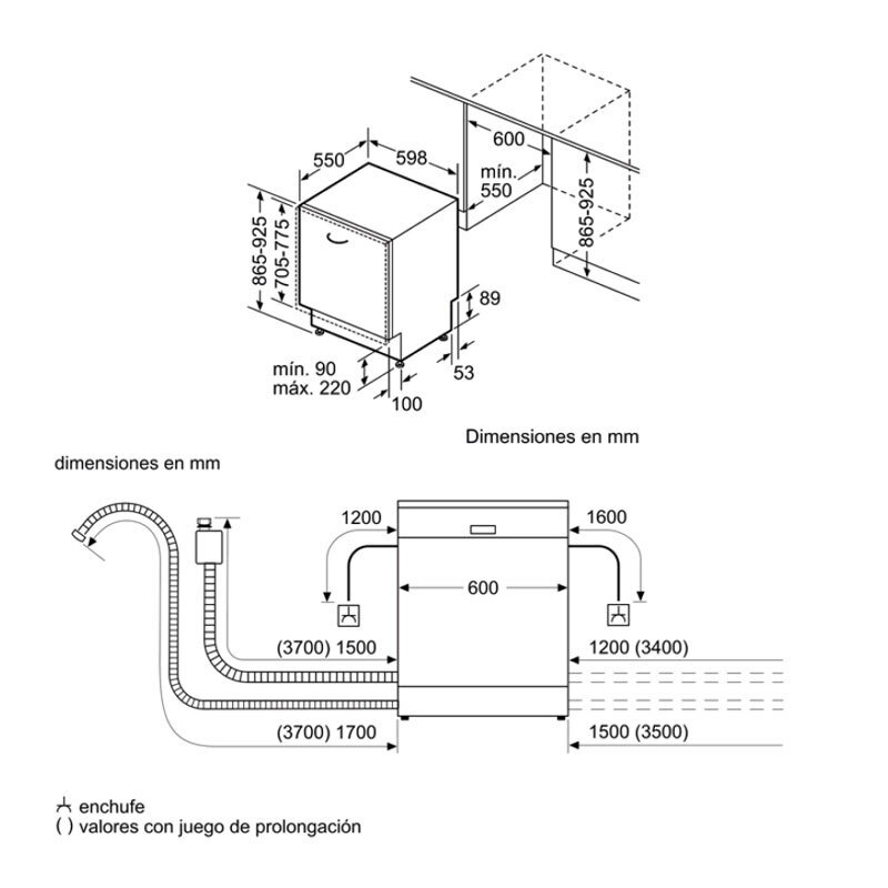 Lavavajillas integrable Balay 3VH6330SA – 14 servicios, 42 dB, Home Connect