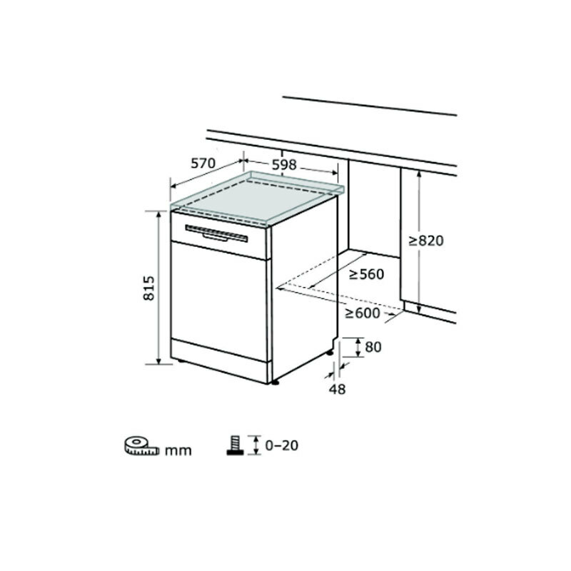 Lavavajillas integrable parcial Exquisit GSP6012-030E – 60 cm, 12 servicios, 11 L/ciclo