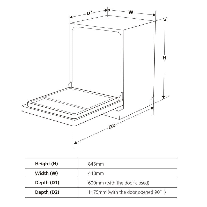 Lavavajillas 45 cm Fagor 3LVF438ADX – 10 servicios, 3ª bandeja MaxiSpace, Motor Inverter silencioso