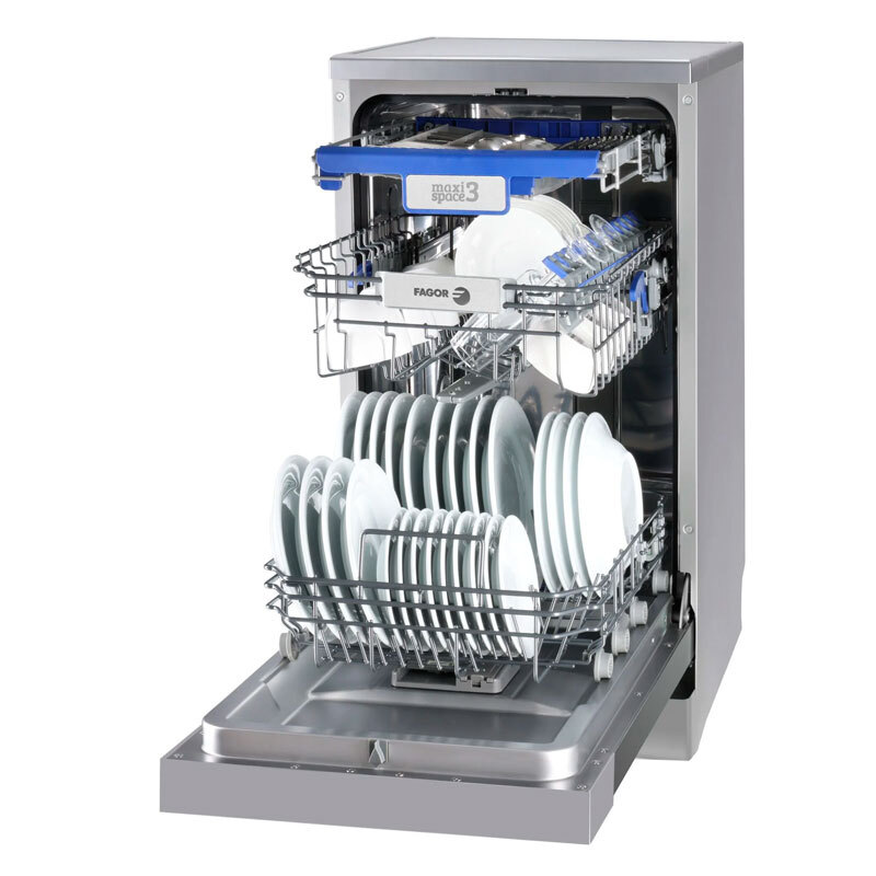 Lavavajillas libre instalación Fagor 4LVF-438ADX – 45 cm, 10 servicios, AutoDoor