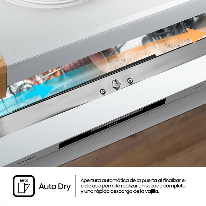 Lavavajillas 60 cm Hisense HS642C60W – 14 servicios, Apertura automática, Clase C