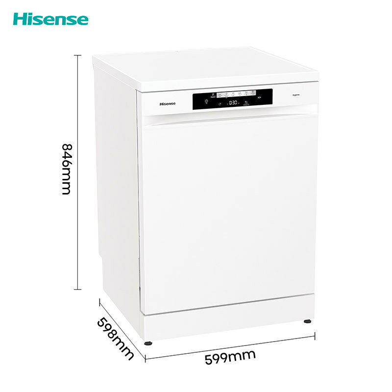Lavavajillas 60 cm Hisense HS642C60W – 14 servicios, Apertura automática, Clase C