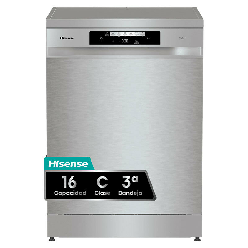 Lavavajillas Hisense HS643C90X – 16 servicios, Inox 60 cm, AquaStop
