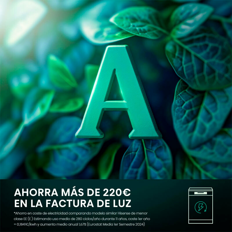 Lavavajillas Hisense HS673A90X – 16 servicios, Clase A, Wi‑Fi