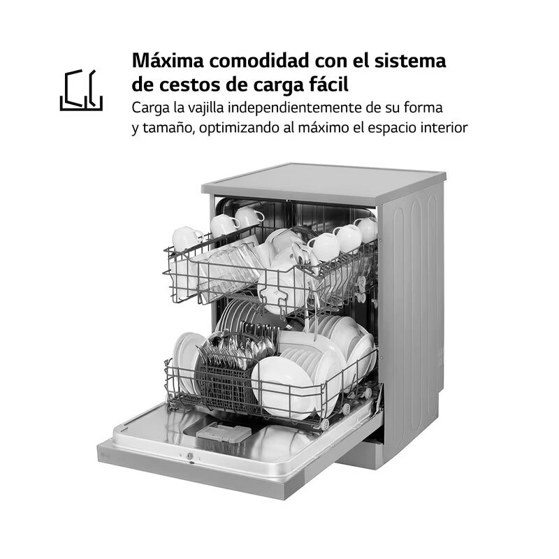 Lavavajillas libre instalación LG DF030FL – 13 servicios, 8 programas, 9,9 L/ciclo