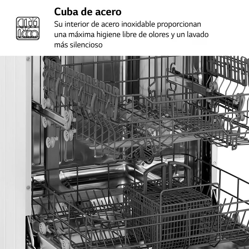 Lavavajillas libre instalación LG DF030FW – 13 servicios, 60 cm, Motor Inverter