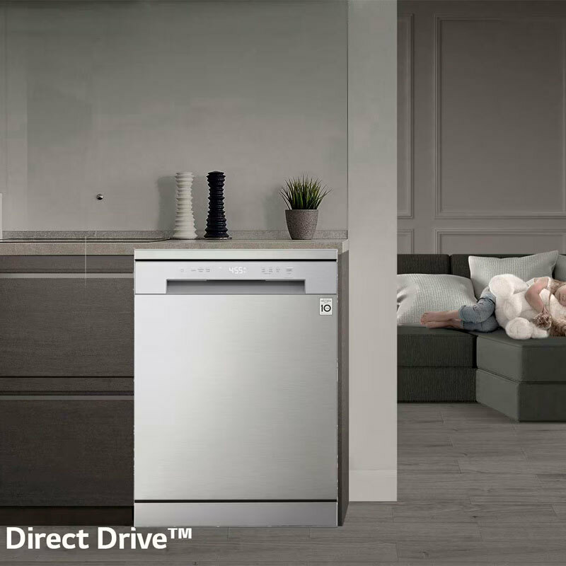 Lavavajillas libre instalación LG DF142FV – 14 servicios, QuadWash, Motor Inverter