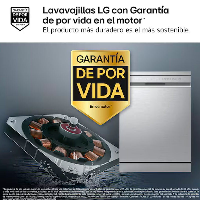 Lavavajillas LG DF273FV – 14 servicios, QuadWash, Inverter Direct Drive
