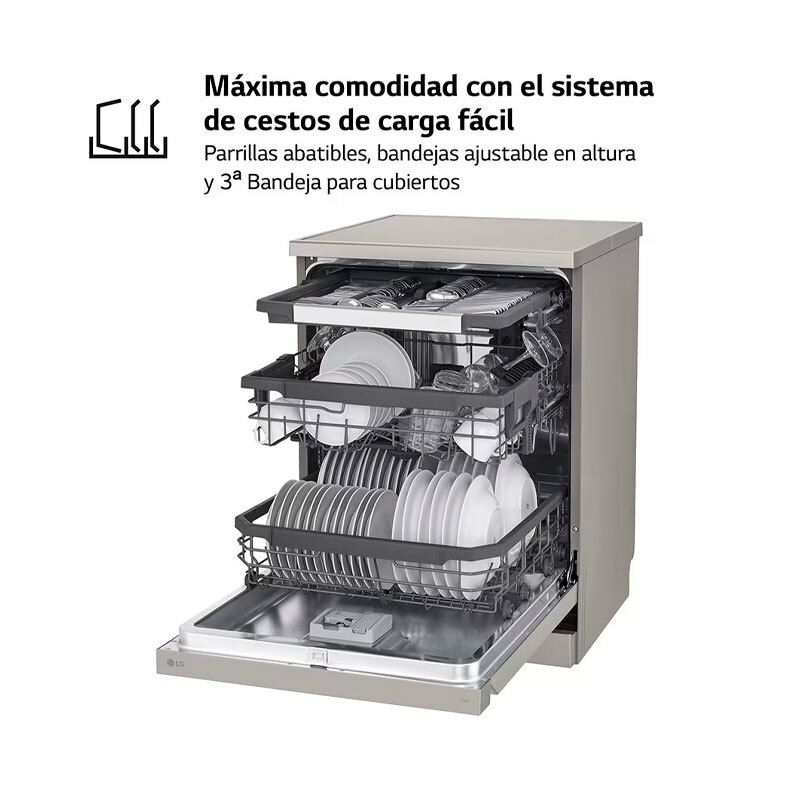 Lavavajillas LG DF355FP – 60 cm, 14 servicios, QuadWash