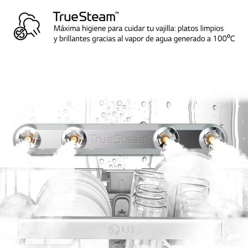 Lavavajillas independiente LG DF365FMS – 14 servicios, QuadWash y TrueSteam, Wi‑Fi ThinQ