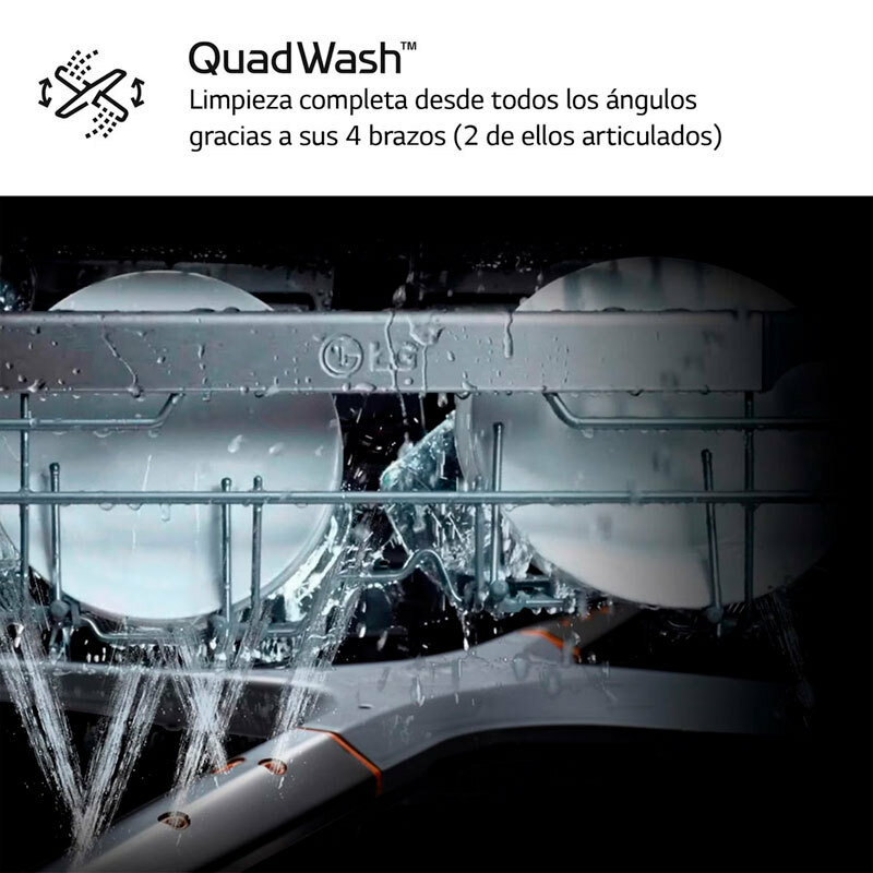 Lavavajillas independiente LG DF365FMS – 14 servicios, QuadWash y TrueSteam, Wi‑Fi ThinQ
