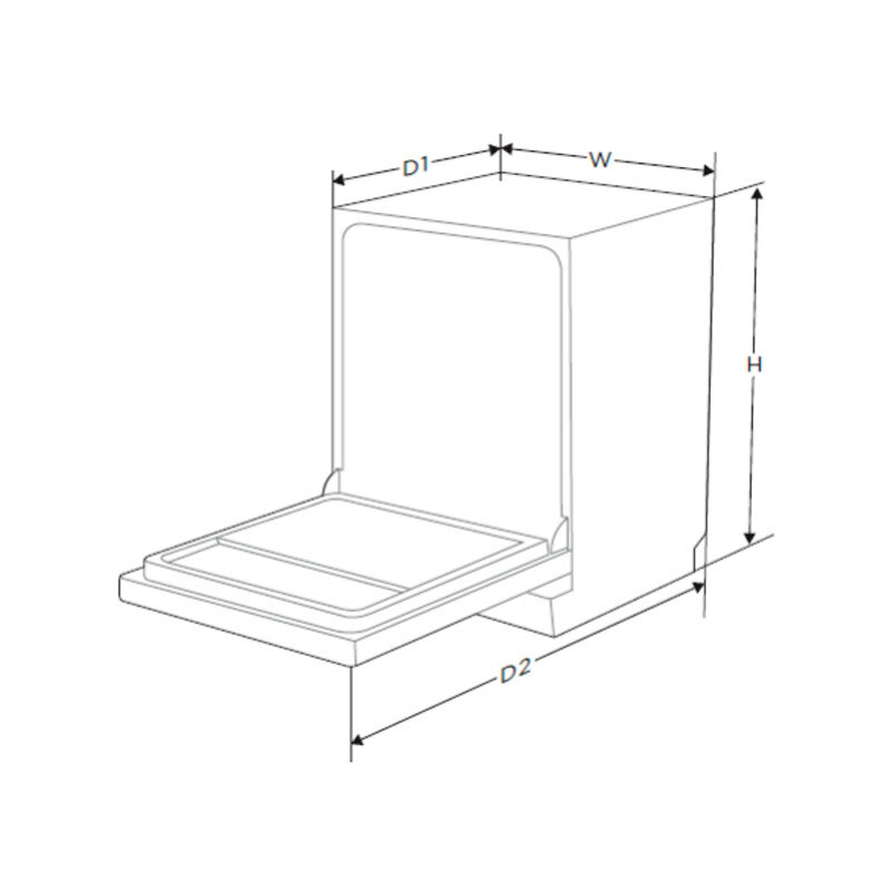 Lavavajillas libre instalación Midea MFD60S080X-ES – 12 servicios, 60 cm, Inox