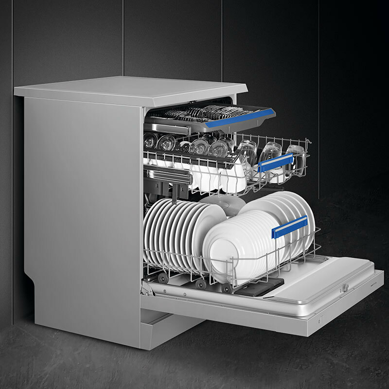 Lavavajillas libre instalación 60 cm Smeg LVS342CQSX – 14 servicios, Inverter, Autoapertura