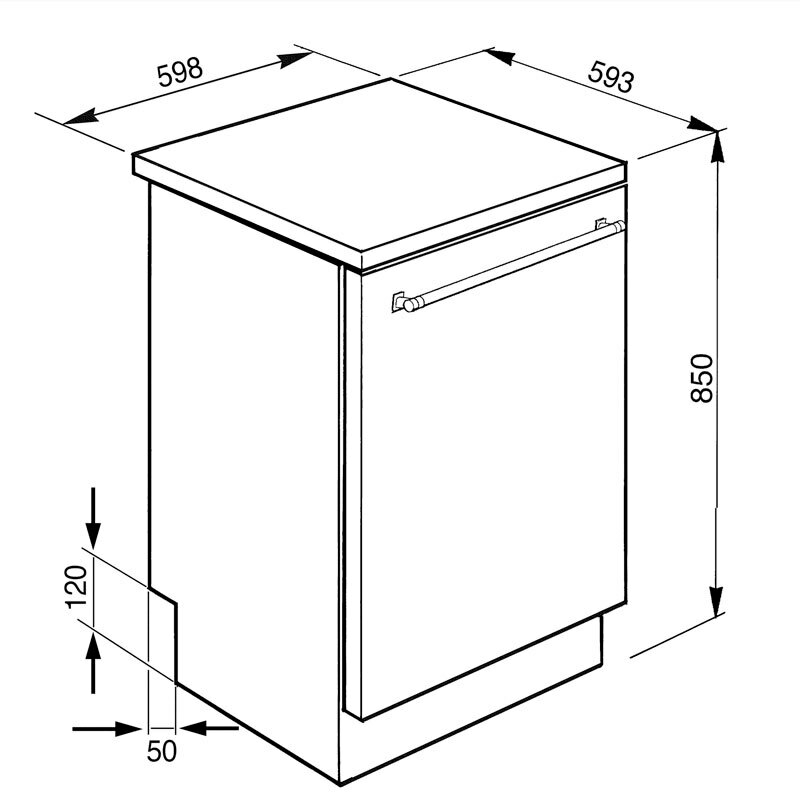 Lavavajillas libre instalación 60 cm Smeg LVS345BQSTX – 14 servicios, Motor Inverter, Secado apertura automática
