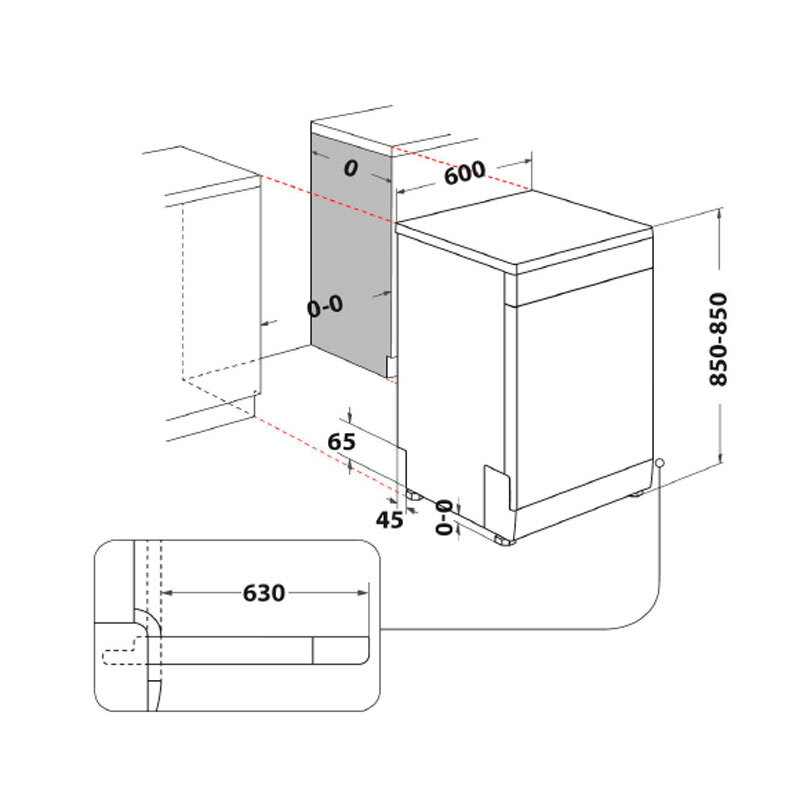Lavavajillas 60 cm Whirlpool W7F HS51 – 15 servicios, Silencioso 41 dB, AquaStop