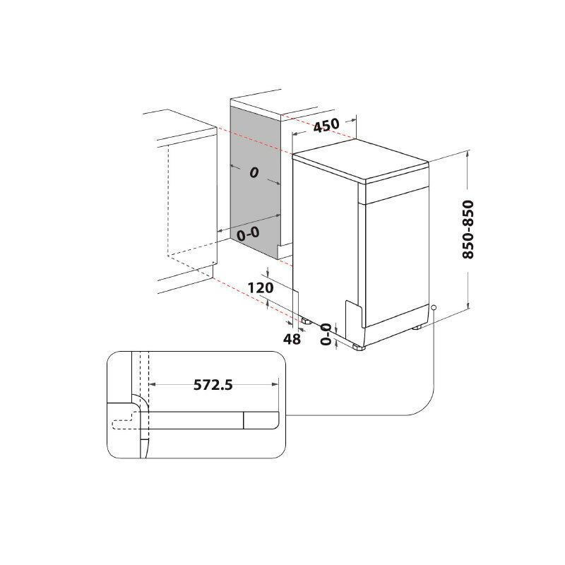 Lavavajillas Whirlpool WSFC 3M27 X – 45 cm, 10 servicios, 9 L/ciclo