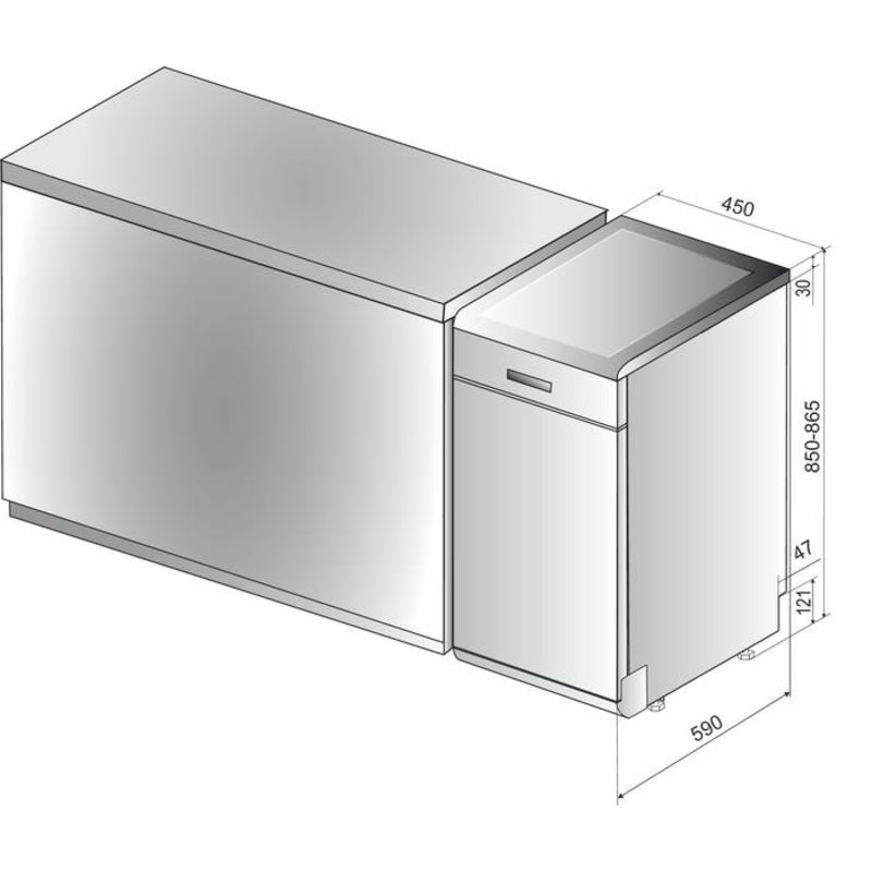 Lavavajillas 45 cm Whirlpool WSFO3023PFX – 10 servicios, PowerClean Pro, AquaStop