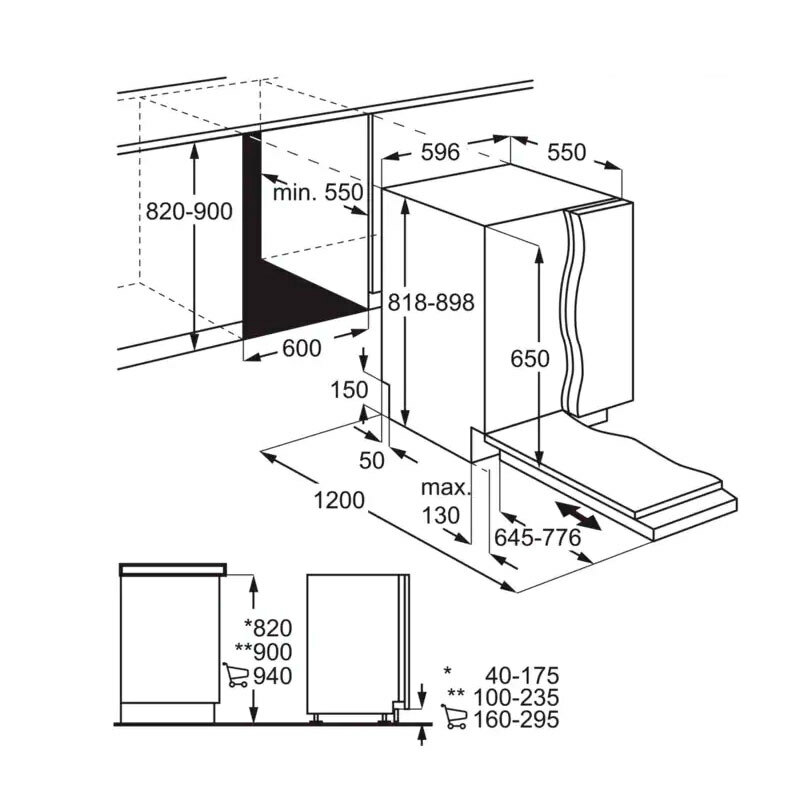 Lavavajillas integrable 60 cm AEG FSB64907Z – 14 servicios, Motor Inverter, AirDry