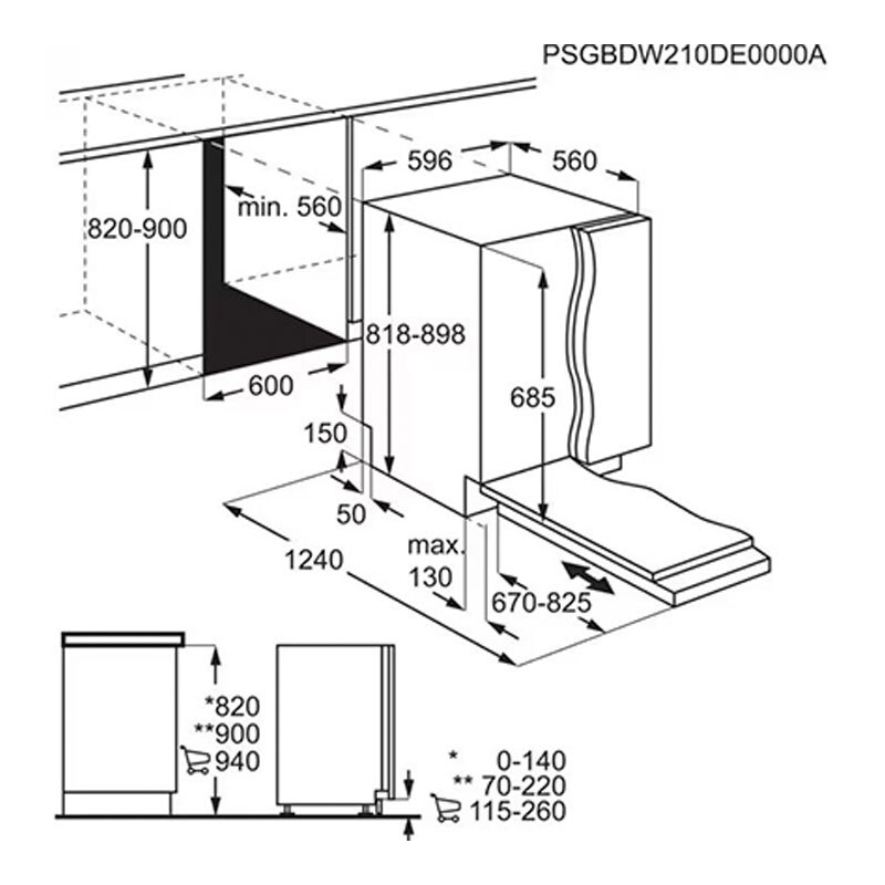 Lavavajillas integrable AEG FSE76727P – 60 cm, 14 servicios, Clase A