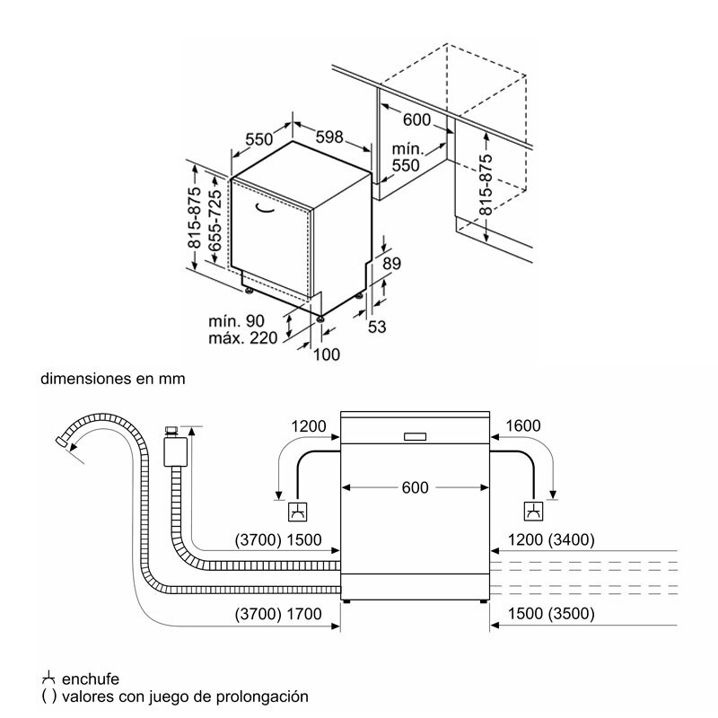 Lavavajillas integrable Bosch SMV4ECX28E – Silencioso 42 dB, Clase A, 3ª bandeja VarioDrawer