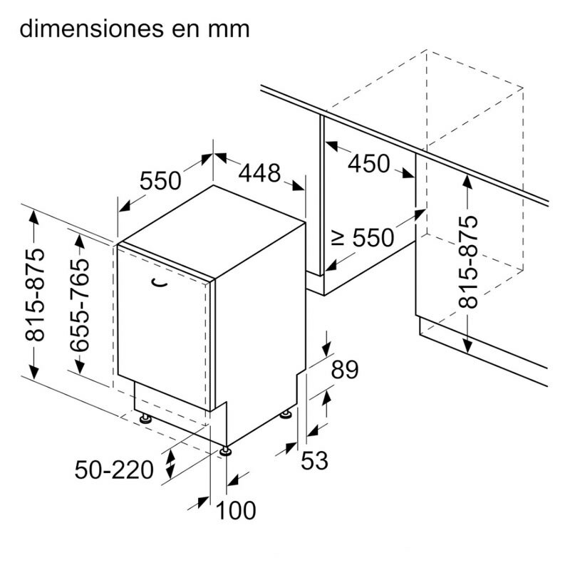 Lavavajillas integrable 45 cm Bosch SPH4EKX24E – 10 servicios, Home Connect, AquaStop