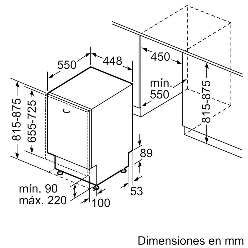 Lavavajillas integrable 45 cm Bosch SPV4EMX25E – 10 servicios, RackMatic & VarioDrawer, Home Connect