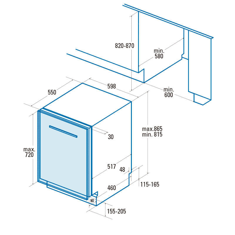 Lavavajillas integrable CATA LVI61013 – 13 servicios, 5 programas, 49 dB