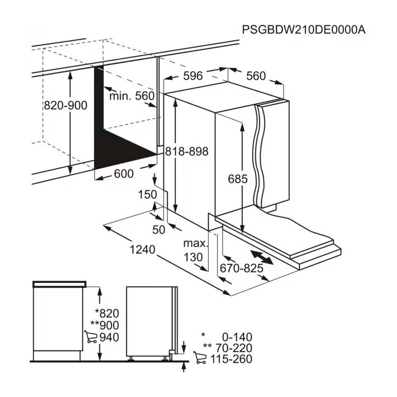 Lavavajillas integrable 60 cm Electrolux EEG68500L – 14 servicios, Motor Inverter, Secado AirDry