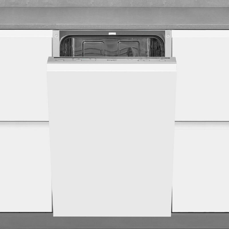 Lavavajillas integrable 45 cm Exquisit EGSP1009-E-030E – 9 servicios, Clase E, Cuba inox