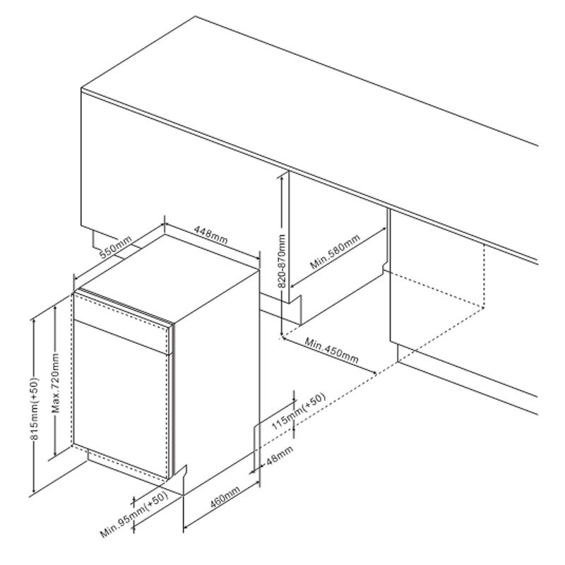 Lavavajillas integrable 45 cm Fagor 4LVF422IT – 10 servicios, AquaStop, 47 dB