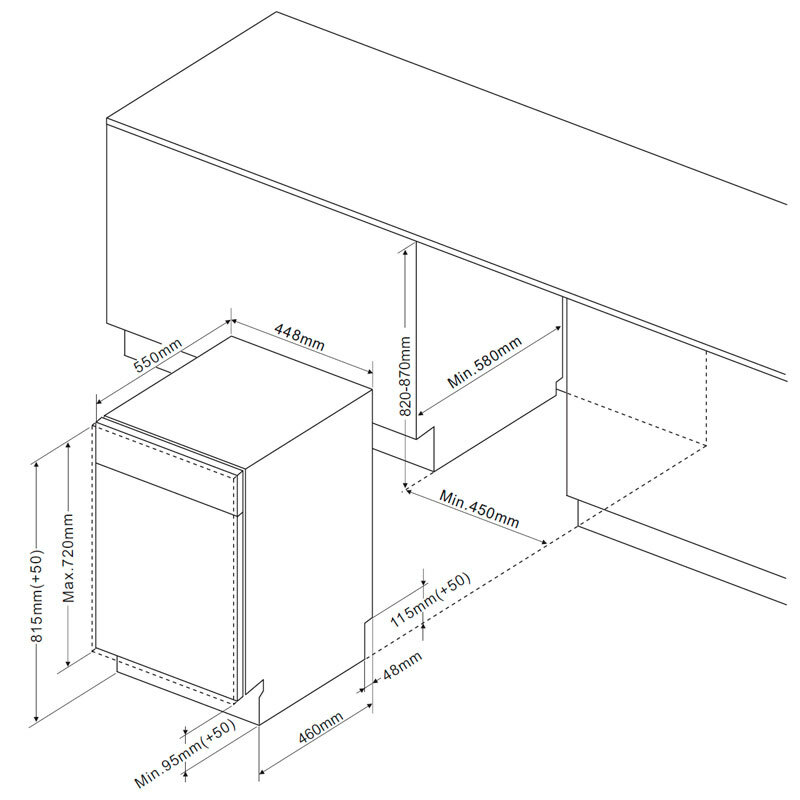 Lavavajillas integrable Fagor 4LVF435ADIT – 45 cm, 10 servicios, AutoDoor